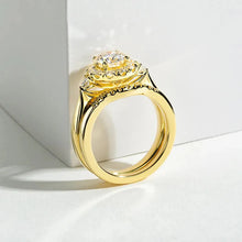 Load image into Gallery viewer, Engagement Gold Color Ring Set For Women 925 Sterling Silver 1 Carat All Moissanite Ring
