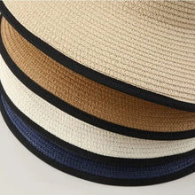 Load image into Gallery viewer, Elegant Womens Straw Hat Lady Beach Hat Summer Sun Floppy Wide Brim Foldable Bucket Cap Sunscreen Hat
