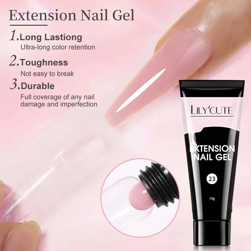 15ml Nail Extension Gel Set With 36W LED Lamp Tool Full Manicure Kit Finger Quick Extend Construction Hard Gel Varnish - Shop & Buy