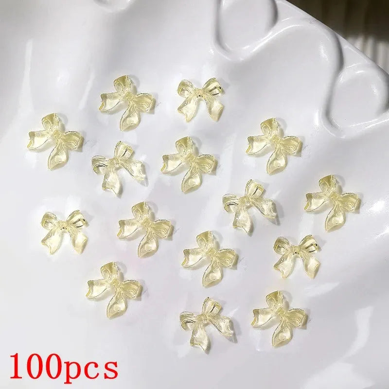 500-600pcs Bow Flower Nail Art Resin Decorations Mix Shapes Nail Charms Press on Manicure Supplies - Shop & Buy