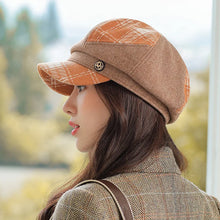 Load image into Gallery viewer, New Cap Visors for Women Woolen Plaid Vintage Spring Autumn Navy Caps Flat Top Classic Beret
