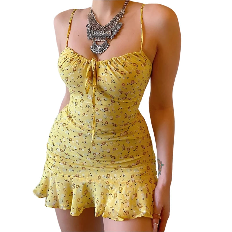 Women's Sexy Casual Home Small Floral Camisole Dress Summer Comfortable Skirt - Shop & Buy