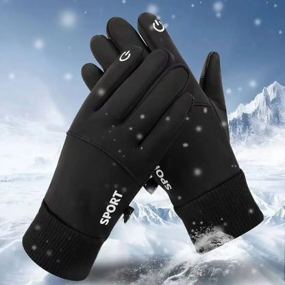 Winter Cycling Gloves Full Finger Bicycle Warm Fleece Cold Glove Waterproof Outdoor Ski Motorcycle Riding Bike Gloves