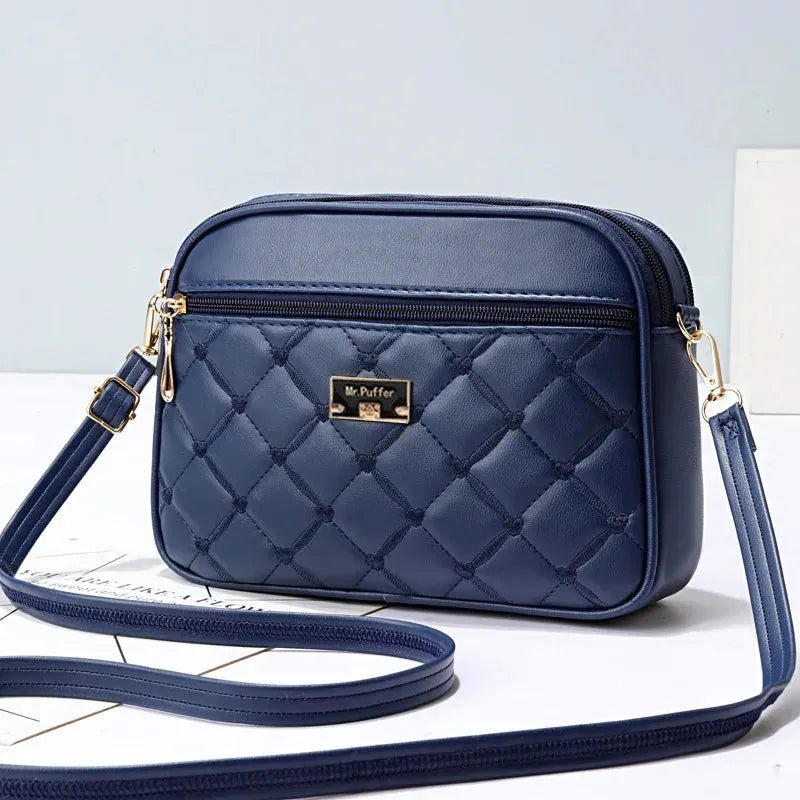 Women's One Shoulder Small Square Handbag New Cross Border Foreign Trade Lingge PU Crossbody Versatile Small Messenger Bag - Shop & Buy