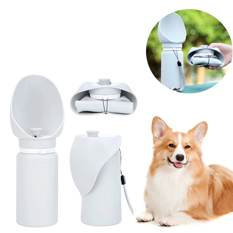 550ml Folding Pet Outdoor Walking Mug Portable Travel Water Bottle Puppy Cats Dogs Drinking Water Dispenser Cup Supplies