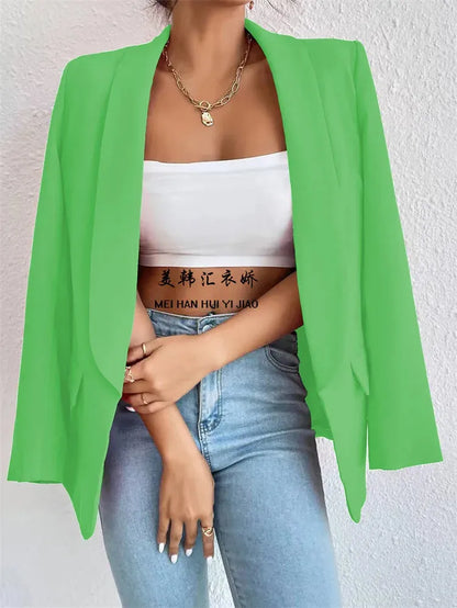 Women's Jacket Outerwears Solid Color Loose Fit Suit Jacket Temperament Commuting Spring Summer Thin Clothing - Shop & Buy