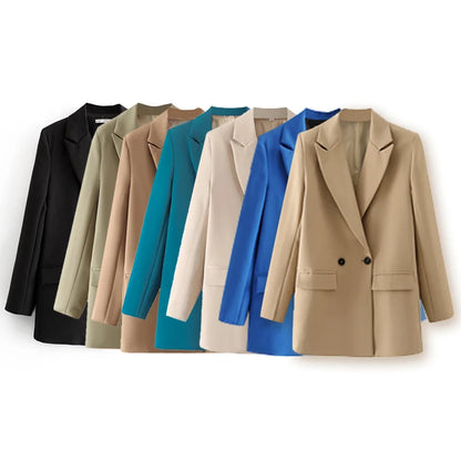 Blazer Woman Black Beige Khaki Blue Green Gray Women coat Fashion Office Wear Women's Blazers Jacket