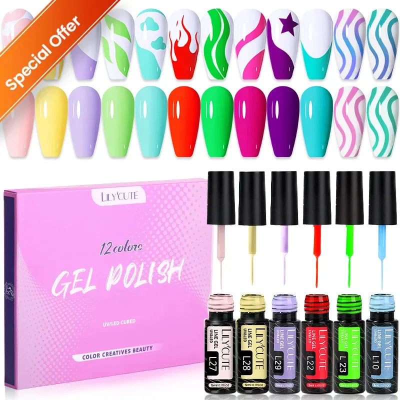 12PCs 7ml Spring Macaron Nail Gel Polish Set Semi Permanent UV Gel For Manicure Soak Off Gel Nail Polish Kit Varnishes - Shop & Buy