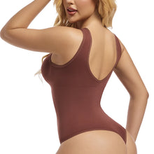 Load image into Gallery viewer, Seamless Bodysuit Women Shapewear Tummy Control Scoop Collar Tank Top U-Shape Backless Body Shaper Thongs Underwear
