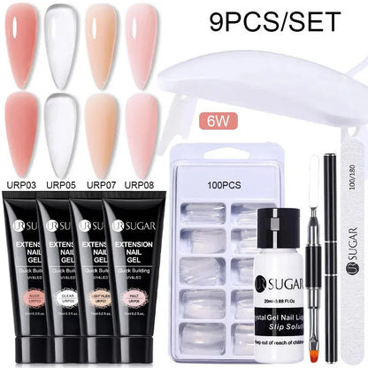 15ml Extension Gel Set Kits Semi Permanent Acrylic Hard Gel White Clear Nude Gel Nail Polish Nail Art Construction Gel - Shop & Buy