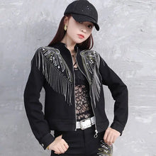 Load image into Gallery viewer, Women Jacket Coat Stage Performance Costumes Are Sparkling, Spring Autumn New Tassel Sequins Slim Handsome for External Wear
