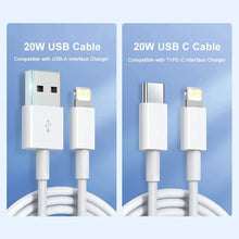 Load image into Gallery viewer, PD 20W Fast Charging Cable 1M 2M For Apple iPhone 11 13 12 14 Pro Max Plus USB C Data Line Cables Quick Charge
