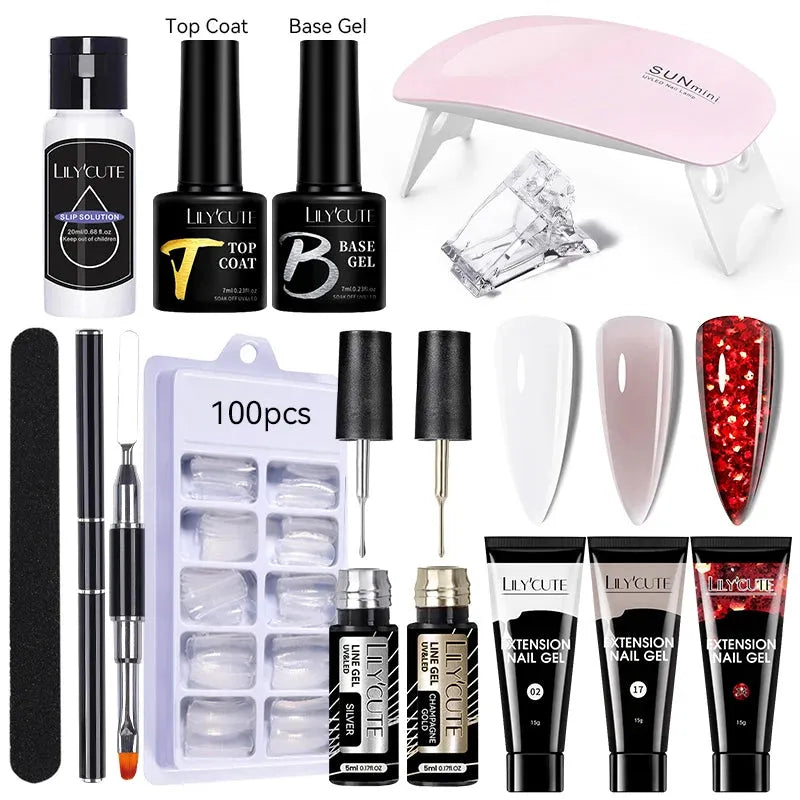 Nail Gel Set 6W LED Lamp Full Manicure Set Vernis Semi Permanent Quick Extension Nail Kit Gel Set For Nails Tool Kit - Shop & Buy