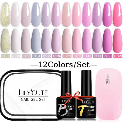 12PCs 7ml Spring Macaron Nail Gel Polish Set Semi Permanent UV Gel For Manicure Soak Off Gel Nail Polish Kit Varnishes - Shop & Buy