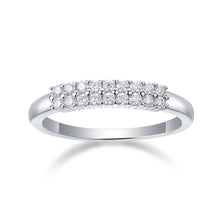 Load image into Gallery viewer, Double Layer 0.27CT Round Cut Moissanite Half  Eternity Matching Band Wedding Ring Gift For Her
