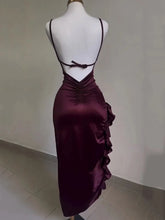 Load image into Gallery viewer, Sexy Women Bodycon Long Dress Backless Strapless Ruffles Fork Party Club Streetwear Elegant Evening Dresses
