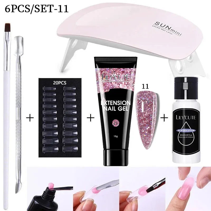 15ML Quick Extension Gel Kit All for Manicure Gel Nail Extension Set Slip Solution Acrylic Gel Polish Nail Art DIY Tool - Shop & Buy