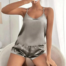 Load image into Gallery viewer, Satin Slik Pajamas For Women Summer Solid Sleepwear Sexy Pyjamas Set
