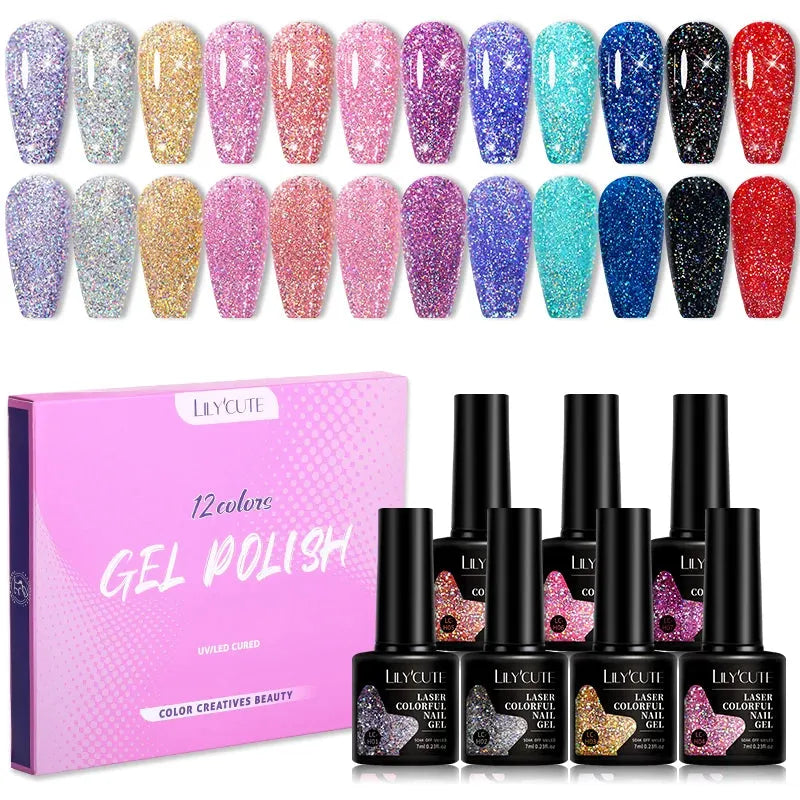 12PCs 7ml Spring Macaron Nail Gel Polish Set Semi Permanent UV Gel For Manicure Soak Off Gel Nail Polish Kit Varnishes - Shop & Buy