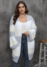 Load image into Gallery viewer, Winter Casual Long Plus Size Sweater Cardigan Women Stripe Large Cardigans Ladies Loose Oversized Knitted Coat
