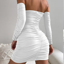 Load image into Gallery viewer, Sexy Long Sleeve Mini Dress Summer Club Bodycon Lady Short Dresses For Women Evening White Clubwear Dress
