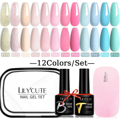 12PCs 7ml Spring Macaron Nail Gel Polish Set Semi Permanent UV Gel For Manicure Soak Off Gel Nail Polish Kit Varnishes - Shop & Buy