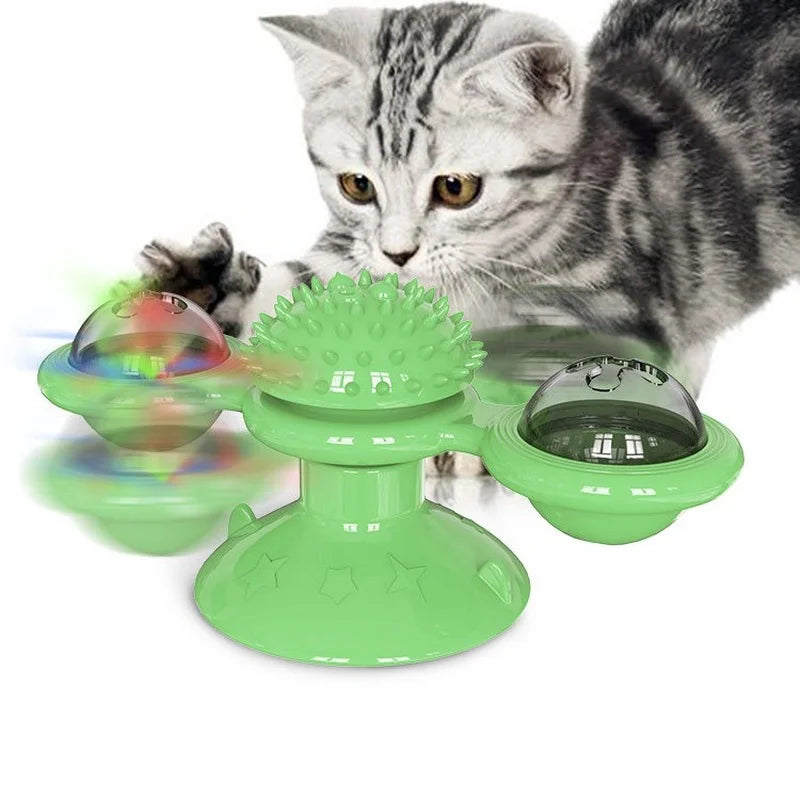 Cat Toy Interactive Pet Toys for Cats Puzzle Cat Game Toy With Whirligig Turntable for Kitten Brush Teeth Pet Supplies