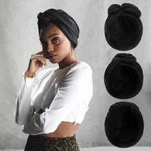 Load image into Gallery viewer, Women Bonnet Turban Hat Solid Color With Iron Wire Make Beauty Hair Tyle Cross Headscarf Cap
