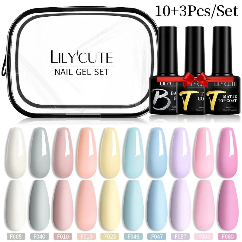 12PCs 7ml Spring Macaron Nail Gel Polish Set Semi Permanent UV Gel For Manicure Soak Off Gel Nail Polish Kit Varnishes - Shop & Buy