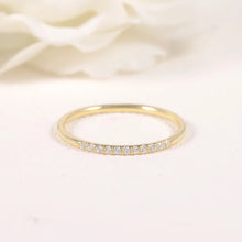 Load image into Gallery viewer, 925 Sterling Silver Round Moissanite 1/4 Eternity Classic Wedding Band Yellow Gold  Stackable Band Delicate Ring
