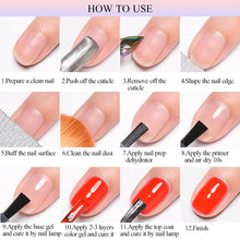 Load image into Gallery viewer, Acrylic No-acid Primer Nail Prep Dehydrator Nail Art Set With Gel Base And Top Coat Soak Off Gel Nail Polish Manicure Tool Kit
