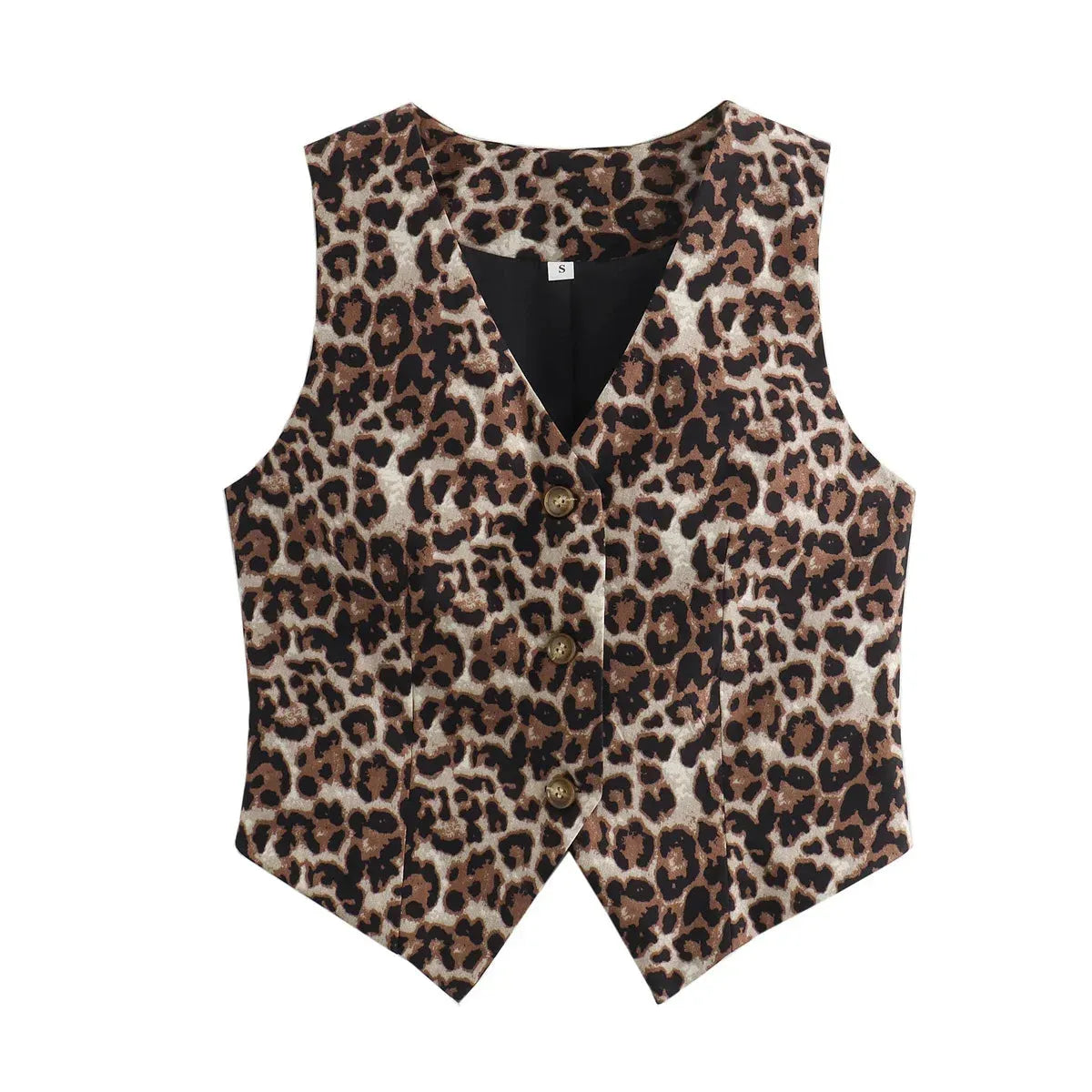 Women's Vest Fashion Leopard Summer V-Neck Single-breasted Vest Top Ladies Casual Cropped Sleeveless Coat New In Vests - Shop & Buy