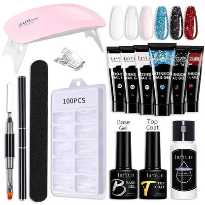 Nail Gel Set 6W LED Lamp Full Manicure Set Vernis Semi Permanent Quick Extension Nail Kit Gel Set For Nails Tool Kit - Shop & Buy