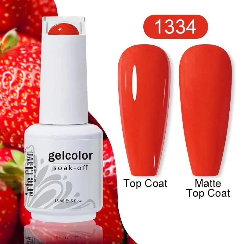 Cherry Red Color Gel Nail Polish Semi Permanent Gel Varnishes For Christmas Nail Art Design Glass Bottle Top Colorcard - Shop & Buy