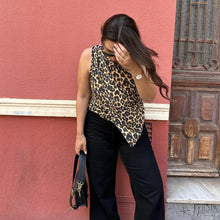 Load image into Gallery viewer, Summer New Animal Print Asymmetric Top 0264/091 Drape Mid-Waist Wide-Leg Pants
