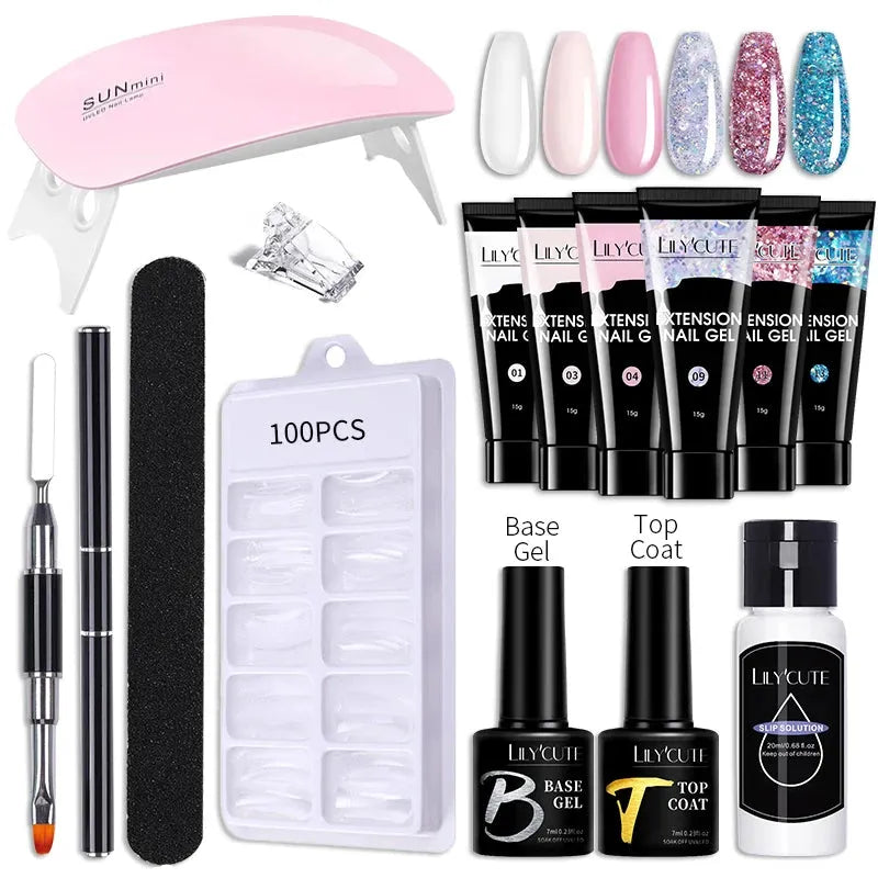 Nail Gel Set 6W LED Lamp Full Manicure Set Vernis Semi Permanent Quick Extension Nail Kit Gel Set For Nails Tool Kit - Shop & Buy