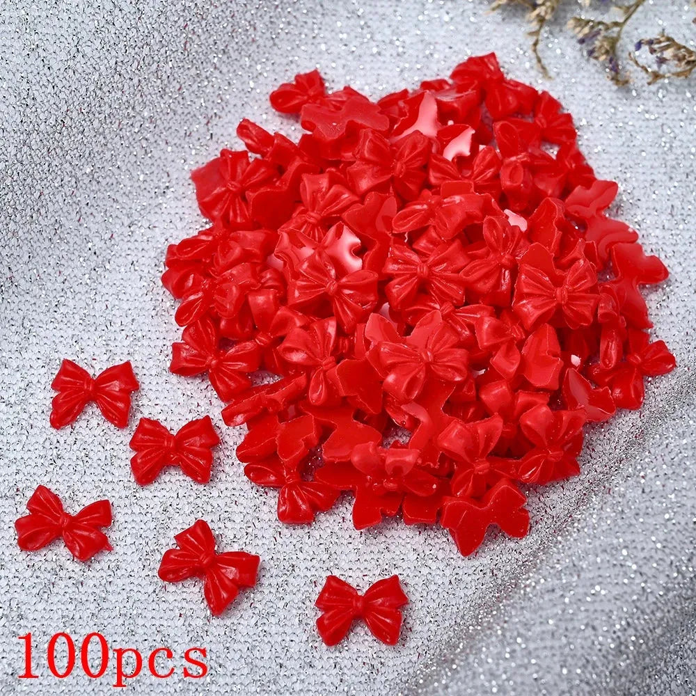 500-600pcs Bow Flower Nail Art Resin Decorations Mix Shapes Nail Charms Press on Manicure Supplies - Shop & Buy