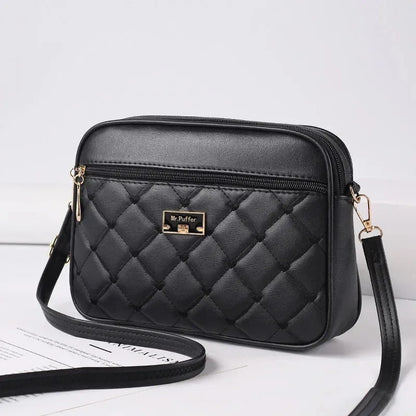 Women's One Shoulder Small Square Handbag New Cross Border Foreign Trade Lingge PU Crossbody Versatile Small Messenger Bag - Shop & Buy