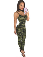 Load image into Gallery viewer, Summer Printed Camouflage Camisole Jumpsuit Fashion Sexy Long Pants Casual Tight Fitting Clothes
