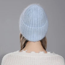 Load image into Gallery viewer, Winter Hat For Women Warm Knitted Angora Rabbit Fur Beanies Fashion With Bead Hats Female High Quality Casual luxury Cap
