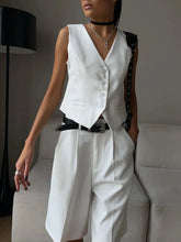 Load image into Gallery viewer, Summer Womem Chic Vest Shorts Suit Two-Piece Set Office Ladies Chic
