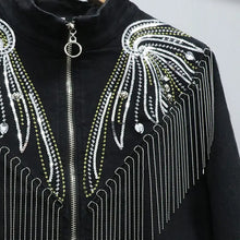 Load image into Gallery viewer, Women Jacket Coat Stage Performance Costumes Are Sparkling, Spring Autumn New Tassel Sequins Slim Handsome for External Wear
