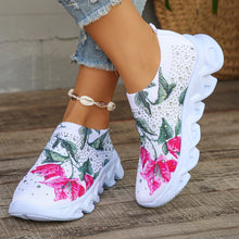 Load image into Gallery viewer, Crystal Floral Women&#39;s Knitted Sneakers Summer New Breathable Air Mesh Casual Shoes Woman Light Weight Walking Sports Flats
