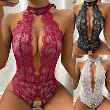 Load image into Gallery viewer, Erotic Lingeries Sets Bodysuits Transparent Hollow Out Deep V Underwear Women One Piece Bra Set
