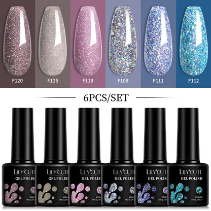 6Pcs/Set Macaron Color Gel Nail Polish Set Kit Spring 6 Colors UV LED Nail Art Gel Vernis Semi Permanent Base Top Coat - Shop & Buy