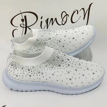 Load image into Gallery viewer, Rimocy Crystal Breathable Mesh Sneaker Shoes for Women Comfortable Soft Bottom Flats
