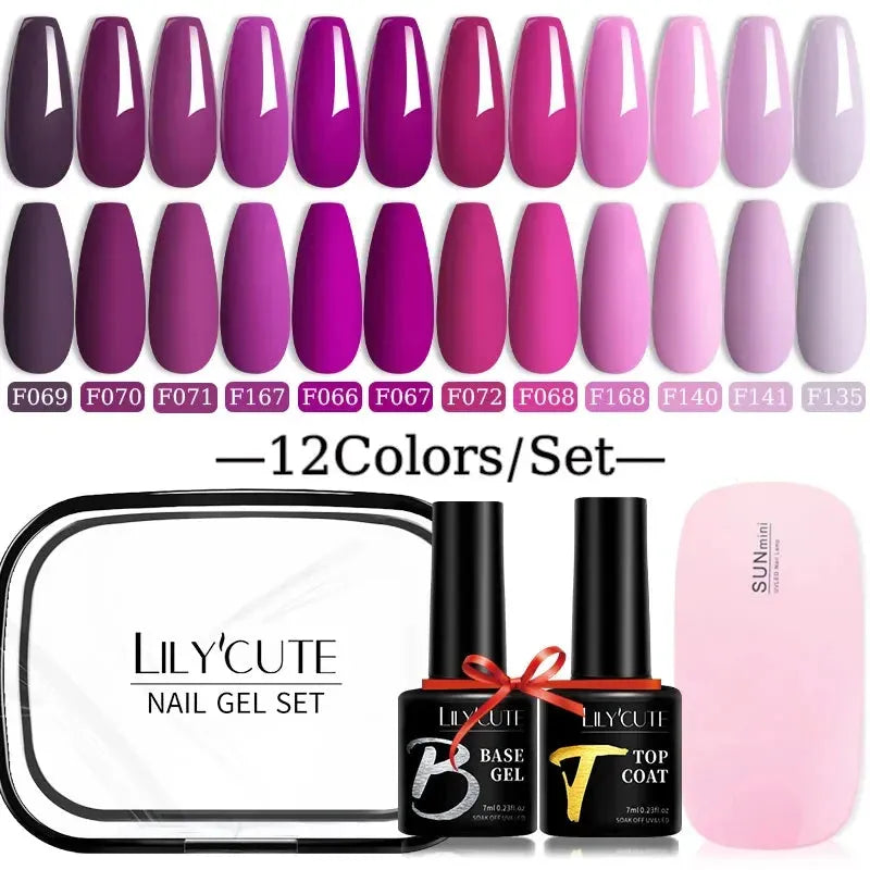 12PCs 7ml Spring Macaron Nail Gel Polish Set Semi Permanent UV Gel For Manicure Soak Off Gel Nail Polish Kit Varnishes - Shop & Buy