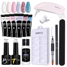 Load image into Gallery viewer, 15ML Manicure Set Quick Nail Extension Gel With 6W UV Lamp Dryer Finger Extend Mold Slip Solution Nail Art Tools Kit
