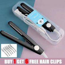 Load image into Gallery viewer, Mini Splint Flat Iron Hair Straightener Curling Wand Curly Ceramic Curler Straight
