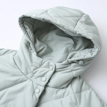 Load image into Gallery viewer, New Two-Color Fashionable and Versatile Diamond Check Quilted Hooded Long Cotton Coat
